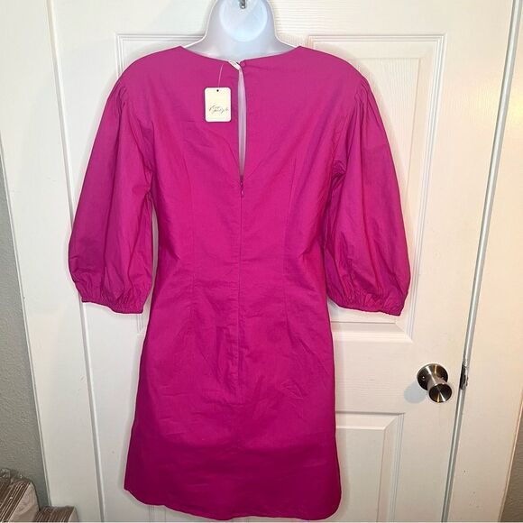 FREE PEOPLE Cotton Hope Mini Dress Fuchsia Pink Fantastic S - Picture 4 of 11